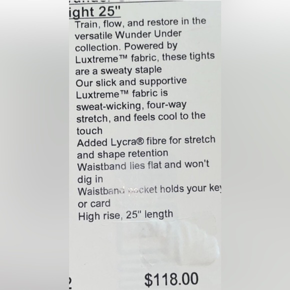 Lululemon Women's Lunar New Year Wunder Under High-Rise Tight 25" Size 12 - Picture 13 of 14